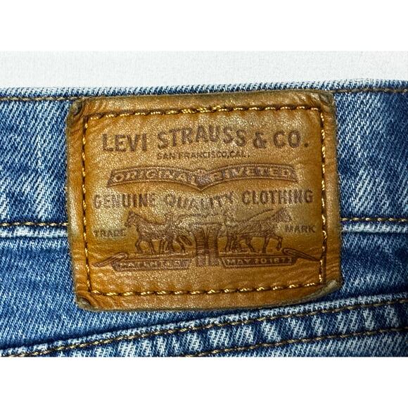 Levi's Women's Wedgie Straight Leg Button Fly Blue Denim Jeans - 28x26 (28x25.5) - Picture 4 of 7